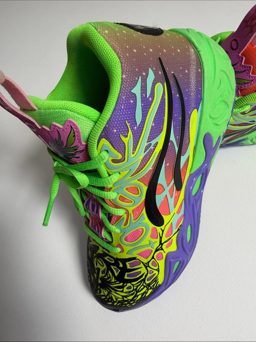 Nike Kids Green Neon Multi-Color Graphic Sneakers